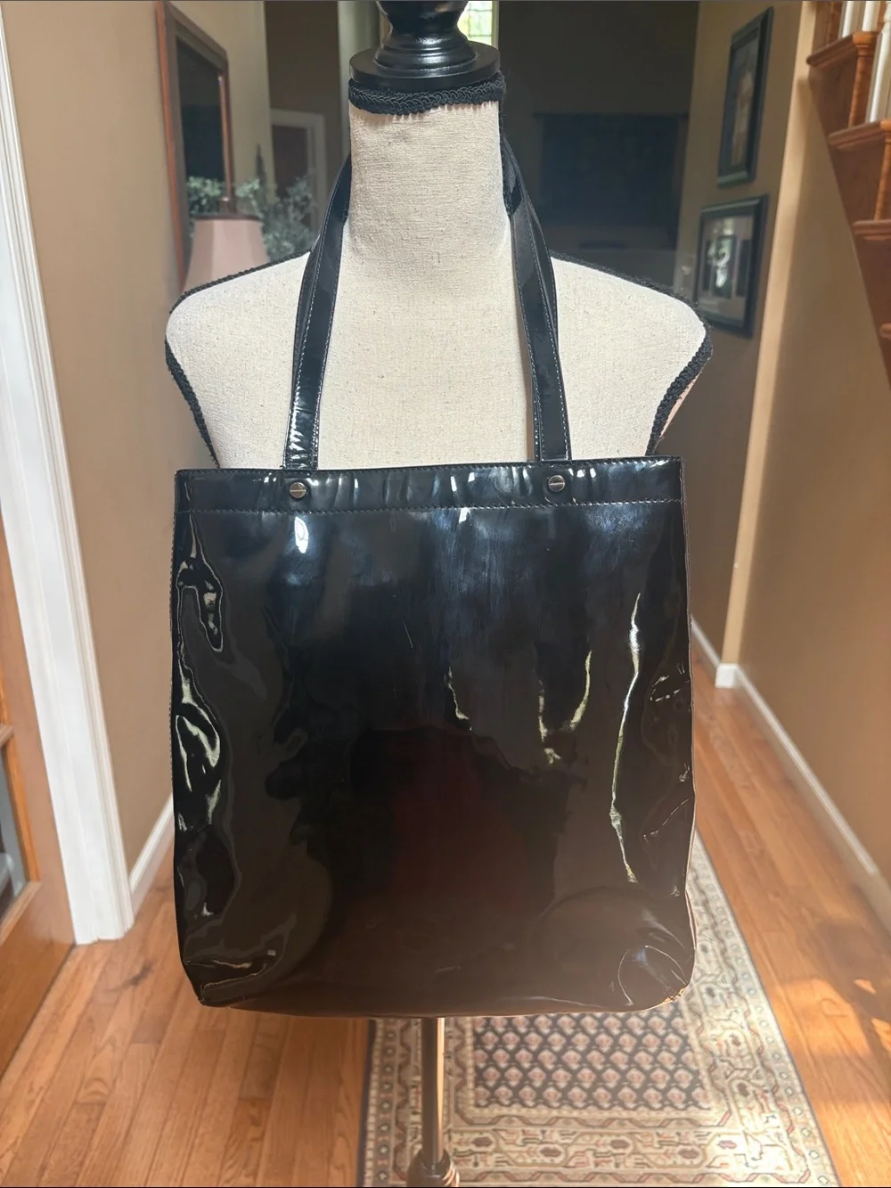 Tory Burch Black Patent Tote Bag